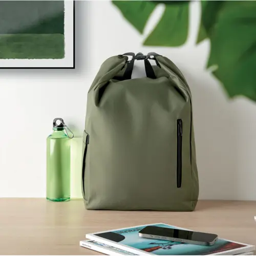 Zaino porta PC 15'' rolltop in poliestere 600D RPET spallacci regolabili