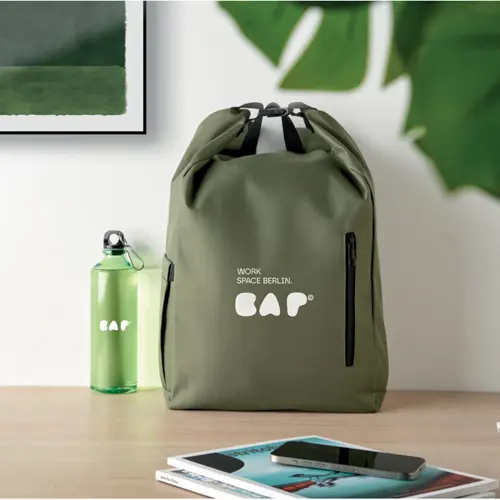 Zaino porta PC 15'' rolltop in poliestere 600D RPET spallacci regolabili