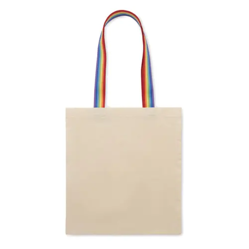 Shopper in cotone con manici colore arcobaleno da 180gr 38x42cm