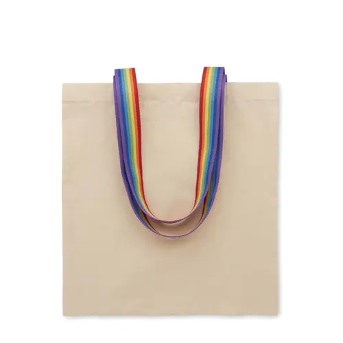 Shopper in cotone con manici colore arcobaleno da 180gr 38x42cm