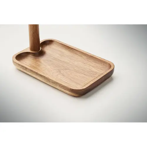 Portachiavi svuota tasche multifunzionale in legno di acacia