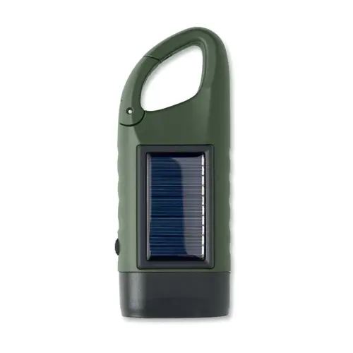 Torcia a 3 LED alimentata da pannello solare e manovella a dinamo