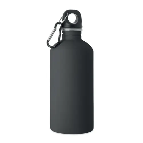 Borraccia termica in acciaio inox riciclato finitura gommata e moschettone 500ml