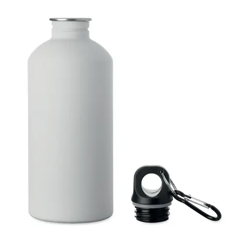 Borraccia termica in acciaio inox riciclato finitura gommata e moschettone 500ml