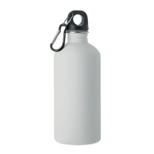 Borraccia termica in acciaio inox riciclato finitura gommata e moschettone 500ml
