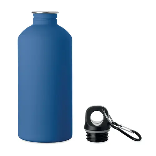 Borraccia termica in acciaio inox riciclato finitura gommata e moschettone 500ml
