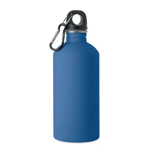 Borraccia termica in acciaio inox riciclato finitura gommata e moschettone 500ml