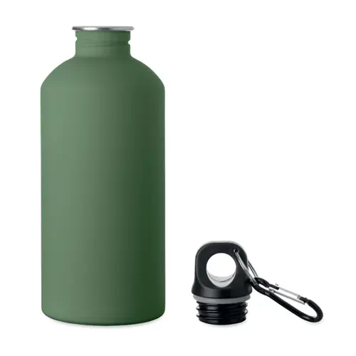 Borraccia termica in acciaio inox riciclato finitura gommata e moschettone 500ml
