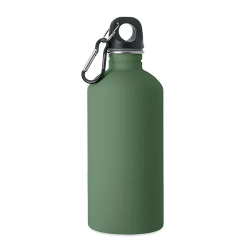 Borraccia termica in acciaio inox riciclato finitura gommata e moschettone 500ml