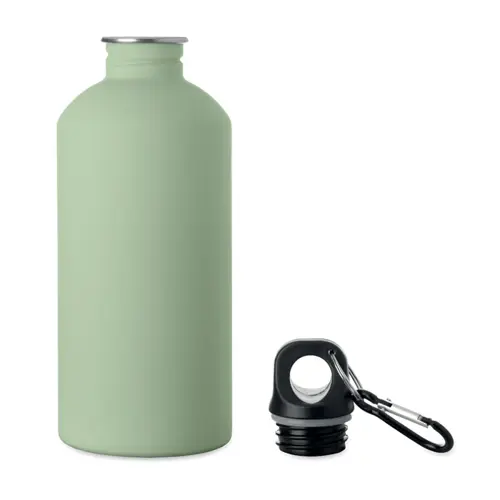 Borraccia termica in acciaio inox riciclato finitura gommata e moschettone 500ml