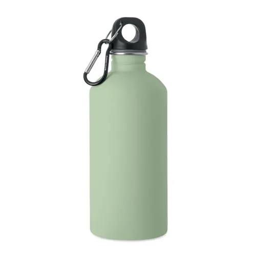 Borraccia termica in acciaio inox riciclato finitura gommata e moschettone 500ml