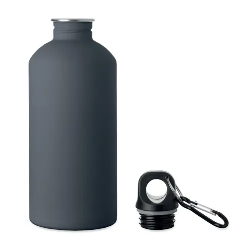 Borraccia termica in acciaio inox riciclato finitura gommata e moschettone 500ml
