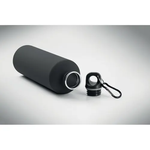 Borraccia termica in acciaio inox riciclato finitura gommata e moschettone 750ml
