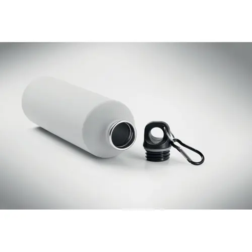 Borraccia termica in acciaio inox riciclato finitura gommata e moschettone 750ml