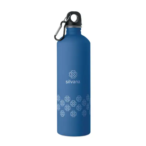 Borraccia termica in acciaio inox riciclato finitura gommata e moschettone 750ml
