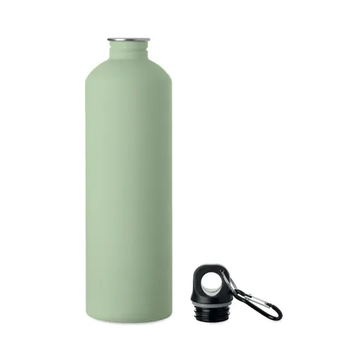 Borraccia termica in acciaio inox riciclato finitura gommata e moschettone 750ml