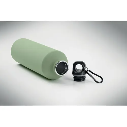Borraccia termica in acciaio inox riciclato finitura gommata e moschettone 750ml