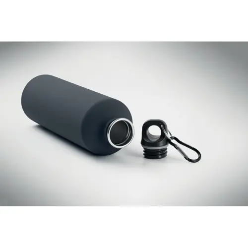 Borraccia termica in acciaio inox riciclato finitura gommata e moschettone 750ml