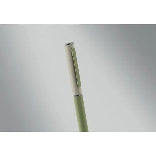 Penna a sfera a rotazione in alluminio riciclato gommato e refill blu