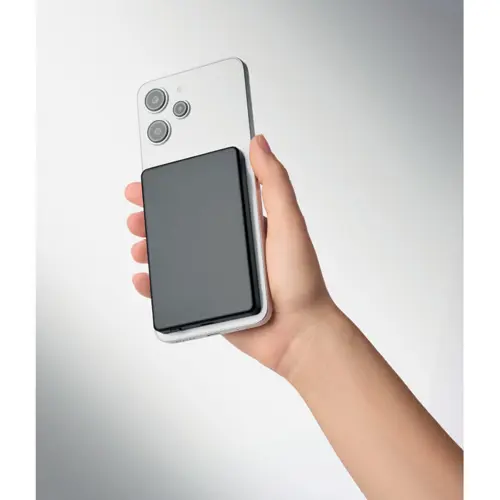 Power bank wireless magnetico in alluminio riciclato 5000mAh per smartphone smartwatch e cuffie