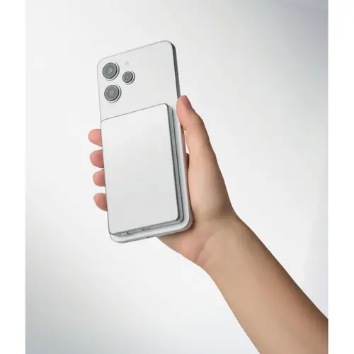 Power bank wireless magnetico in alluminio riciclato 5000mAh per smartphone smartwatch e cuffie