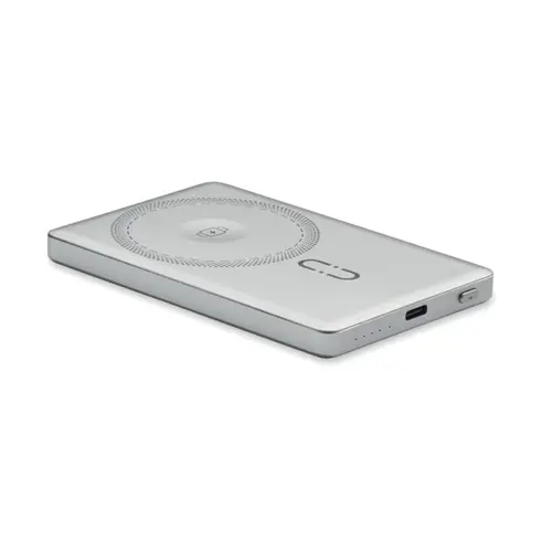Power bank wireless magnetico in alluminio riciclato 5000mAh per smartphone smartwatch e cuffie