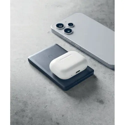 Power bank wireless magnetico in alluminio riciclato 5000mAh per smartphone smartwatch e cuffie