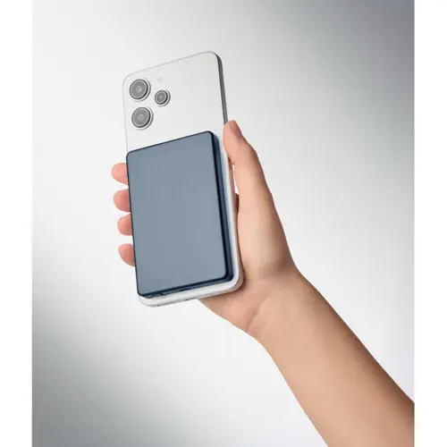 Power bank wireless magnetico in alluminio riciclato 5000mAh per smartphone smartwatch e cuffie