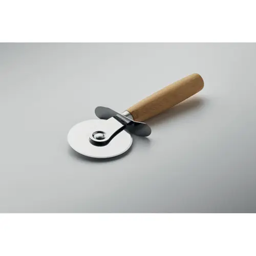 Tagliere per pizza in bambù con tagliapizza in acciaio inox 40x30x1cm