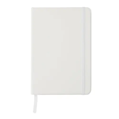 Block notes A5 antibatterico con copertina bianca in PU e 96 fogli a righe