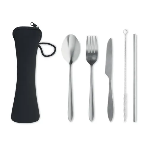 Set di posate in acciaio inox con custodia