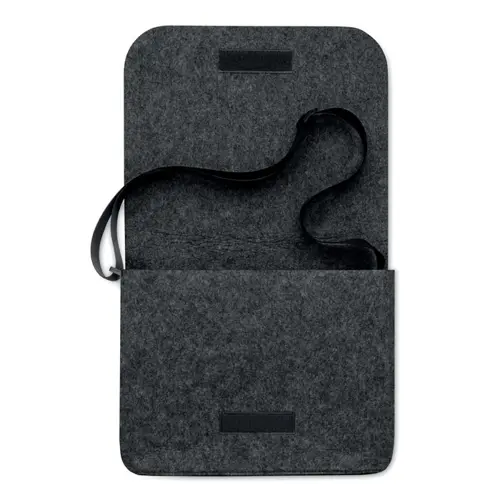 Borsa porta pc da 15" in feltro con tracolla e chiusura a patella 36x8x27cm