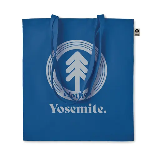 Shopper in cotone organico con manici lunghi disponibile in diverse colorazioni da 140gr 38x42cm