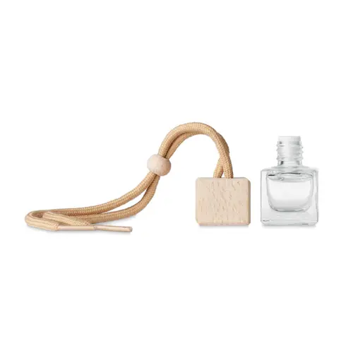 Deodorante auto 5 ml contenitore in vetro con coperchio in legno 