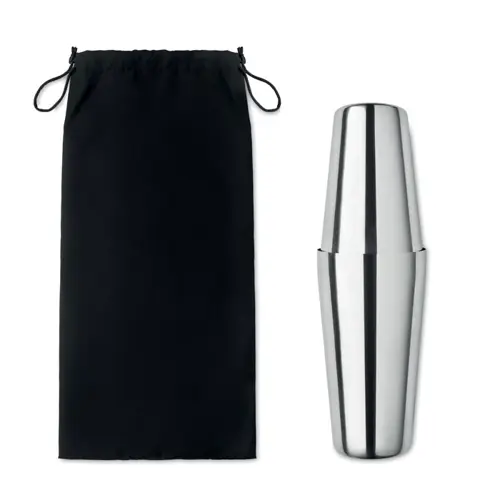 Set cocktail in acciaio inox con custodia in cotone