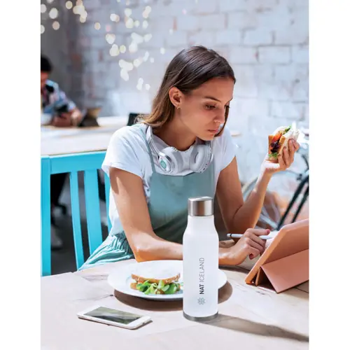 Borraccia in RPET da 600ml con finitura gommata 