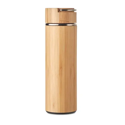 Thermos doppio strato in bambù e acciaio inossidabile con infusore 480ml