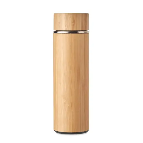 Thermos doppio strato in bambù e acciaio inossidabile con infusore 480ml