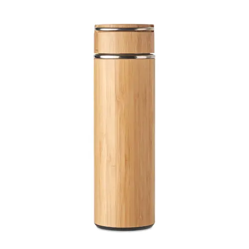 Thermos doppio strato in bambù e acciaio inossidabile con infusore 480ml
