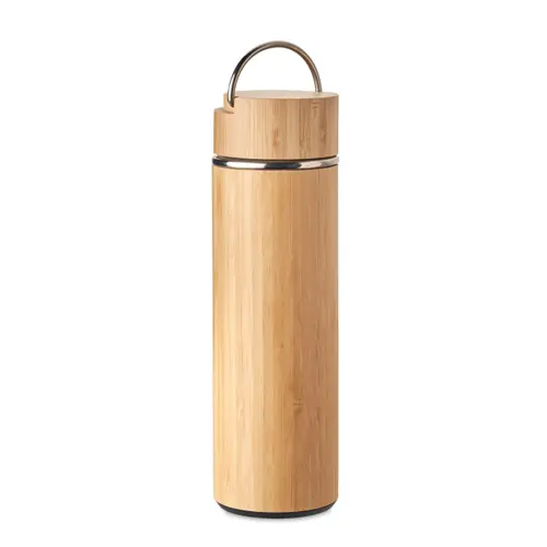 Thermos doppio strato in bambù e acciaio inossidabile con infusore 480ml