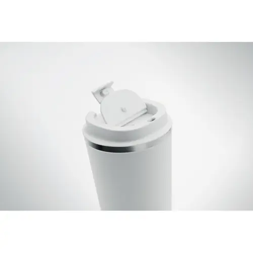 Bicchiere termico a doppio strato in acciaio inox con coperchio antigoccia in plastica 350ml