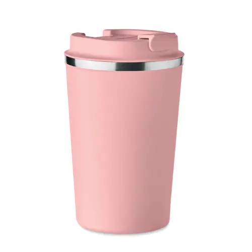 Bicchiere termico a doppio strato in acciaio inox con coperchio antigoccia in plastica 350ml