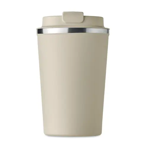 Bicchiere termico a doppio strato in acciaio inox con coperchio antigoccia in plastica 350ml