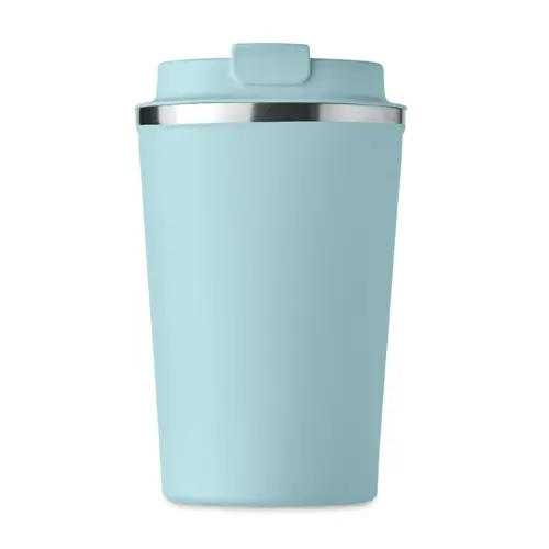 Bicchiere termico a doppio strato in acciaio inox con coperchio antigoccia in plastica 350ml