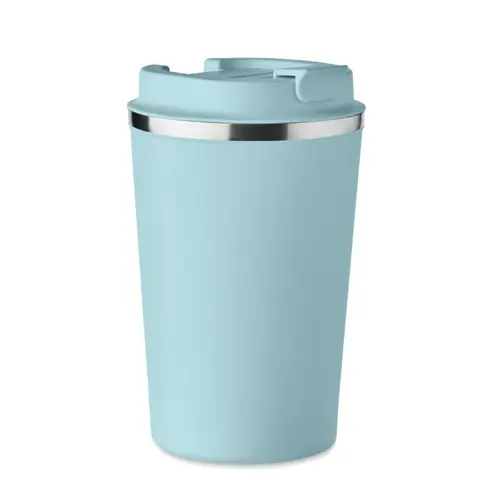 Bicchiere termico a doppio strato in acciaio inox con coperchio antigoccia in plastica 350ml