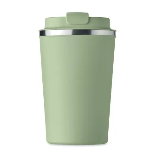 Bicchiere termico a doppio strato in acciaio inox con coperchio antigoccia in plastica 350ml
