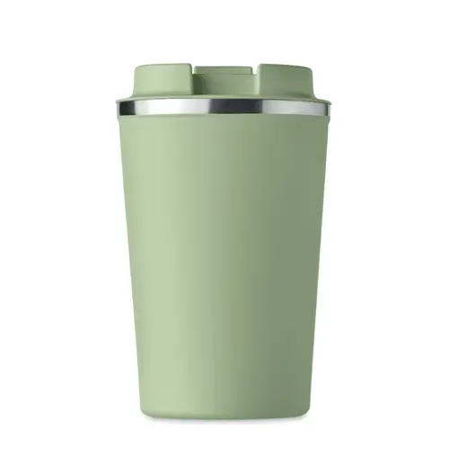 Bicchiere termico a doppio strato in acciaio inox con coperchio antigoccia in plastica 350ml