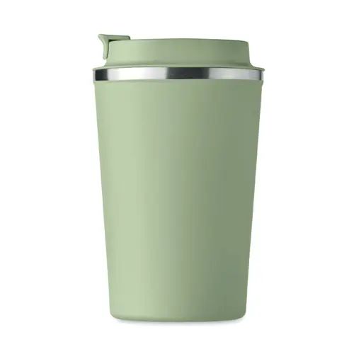 Bicchiere termico a doppio strato in acciaio inox con coperchio antigoccia in plastica 350ml
