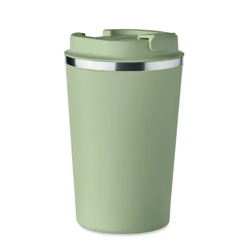 Bicchiere termico a doppio strato in acciaio inox con coperchio antigoccia in plastica 350ml