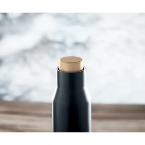 Borraccia doppia parete in acciaio inossidabile con tappo antigoccia in bambù 500ml